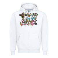 White Saved by his grace Easter Day Zipper Hoodie - HowdyJamesFarm