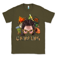 Army Green Camping Braid Hair Woman With Fire Bbs Classic Tee - BundleAndBundleShop
