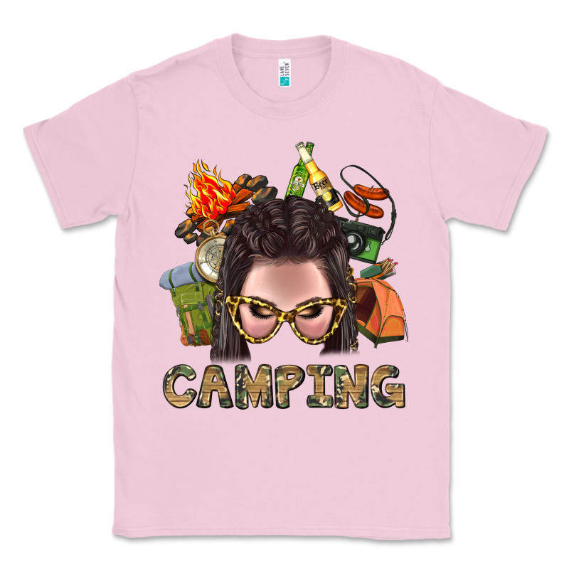 Camping Braid Hair Woman With Fire Bbs Classic Tee by BundleAndBundleShop | Teevron