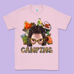 Camping Braid Hair Woman With Fire Bbs Classic Tee Designed By Bundleandbundleshop