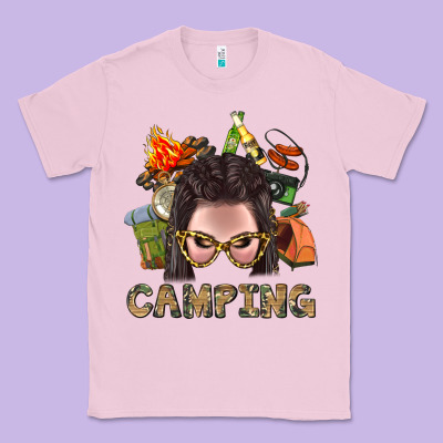 Camping Braid Hair Woman With Fire Bbs Classic Tee Designed By Bundleandbundleshop