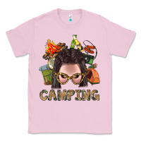 Bubblegum Pink Camping Braid Hair Woman With Fire Bbs Classic Tee - BundleAndBundleShop