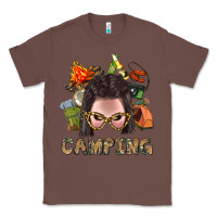 Chestnut Camping Braid Hair Woman With Fire Bbs Classic Tee - BundleAndBundleShop