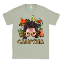 Matcha Camping Braid Hair Woman With Fire Bbs Classic Tee - BundleAndBundleShop