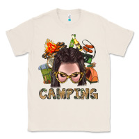 Natural Camping Braid Hair Woman With Fire Bbs Classic Tee - BundleAndBundleShop