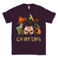 Plum Camping Braid Hair Woman With Fire Bbs Classic Tee - BundleAndBundleShop