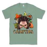Sage Camping Braid Hair Woman With Fire Bbs Classic Tee - BundleAndBundleShop