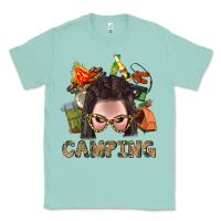 Seafoam Camping Braid Hair Woman With Fire Bbs Classic Tee - BundleAndBundleShop