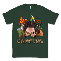 Sports Green Camping Braid Hair Woman With Fire Bbs Classic Tee - BundleAndBundleShop