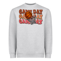Heather Grey Game day game day game day Basketball Heavyweight Sweatshirt - NancyCooperArtShop