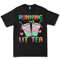 Black running on lit tea Premium Tee - MaliasSmallBusiness