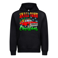 Black Small town Christmas Urban Hoodie - CowhideDigitalArt