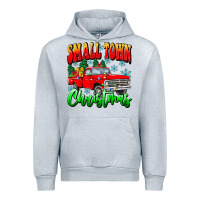 Heather Grey Small town Christmas Urban Hoodie - CowhideDigitalArt