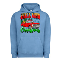 Pigment Pebble Blue Small town Christmas Urban Hoodie - CowhideDigitalArt