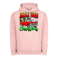 Pigment Salmon Small town Christmas Urban Hoodie - CowhideDigitalArt