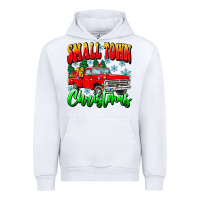 White Small town Christmas Urban Hoodie - CowhideDigitalArt