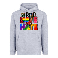 Heather Grey spread love not hate Heavyweight Hoodie - FaDigitalArtStudio