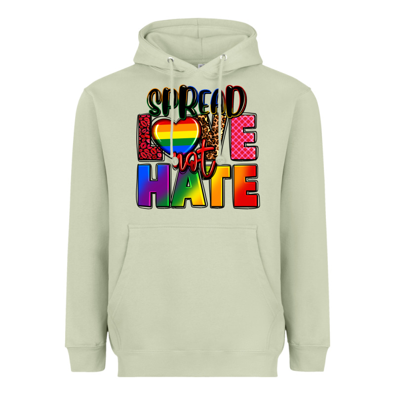 Spread Love Not Hate Heavyweight Hoodie by FaDigitalArtStudio | Teevron