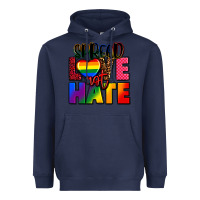 Navy spread love not hate Heavyweight Hoodie - FaDigitalArtStudio