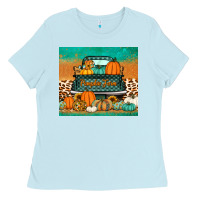 Baby Blue pumpkin farm truck tumbler Ladies Tee - Jasminsmagicworld
