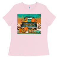 Bubblegum Pink pumpkin farm truck tumbler Ladies Tee - Jasminsmagicworld
