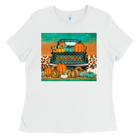 White pumpkin farm truck tumbler Ladies Tee - Jasminsmagicworld