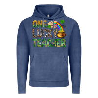 Vintage Denim One Lucky Teacher St. Patricks Vintage Hoodie - BundleAndBundleShop