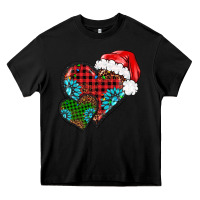 Black Christmas heart gemstones leopard Heavy Core Tee - BarkalooDesign