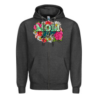 Charcoal Heather Mom life Zipper Hoodie - CowGirlArtShop