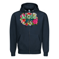 Navy Mom life Zipper Hoodie - CowGirlArtShop