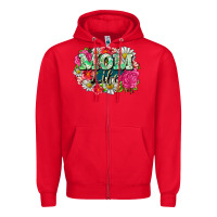 Red Mom life Zipper Hoodie - CowGirlArtShop
