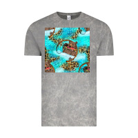 Cloud Rock Mama Bear Hunting Fish With Leopard Seamless Pattern Vintage Tee - BundleAndBundleShop