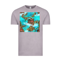 Vintage Zinc Mama Bear Hunting Fish With Leopard Seamless Pattern Vintage Tee - BundleAndBundleShop