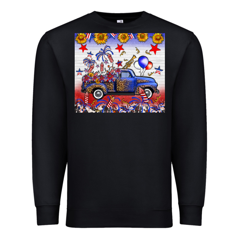 Fourth Of July Truck American Flag Premium Sweatshirt by FaDigitalArtStudio | Teevron
