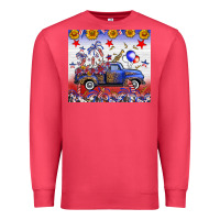 Cardinal Fourth Of July Truck American Flag Premium Sweatshirt - FaDigitalArtStudio