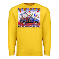 Lemon Fourth Of July Truck American Flag Premium Sweatshirt - FaDigitalArtStudio