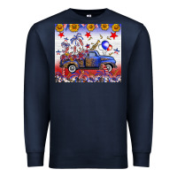 Navy Fourth Of July Truck American Flag Premium Sweatshirt - FaDigitalArtStudio