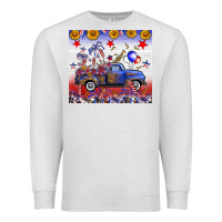 Oatmeal Heather Fourth Of July Truck American Flag Premium Sweatshirt - FaDigitalArtStudio