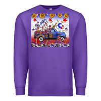 Purple Fourth Of July Truck American Flag Premium Sweatshirt - FaDigitalArtStudio