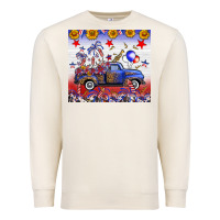 Sandshell Fourth Of July Truck American Flag Premium Sweatshirt - FaDigitalArtStudio