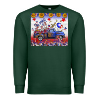 Sports Green Fourth Of July Truck American Flag Premium Sweatshirt - FaDigitalArtStudio