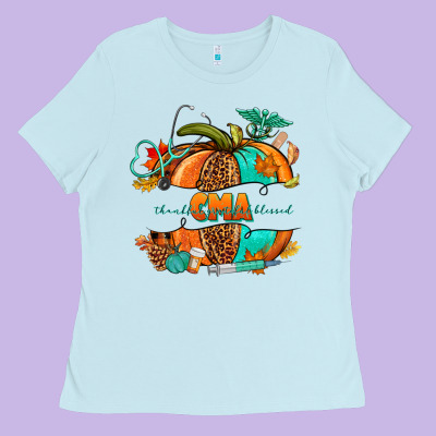 Cma Pumpkin Nurse Ladies Tee Designed By Nancycooperartshop