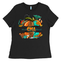 Black cma pumpkin nurse Ladies Tee - NancyCooperArtShop