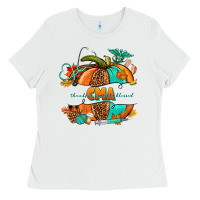 White cma pumpkin nurse Ladies Tee - NancyCooperArtShop
