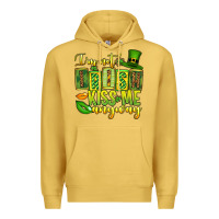 Antique Gold St. Patrick's I am not irish kiss me anyway Premium Hoodie - OliviaCreatesArt