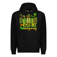 Black St. Patrick's I am not irish kiss me anyway Premium Hoodie - OliviaCreatesArt
