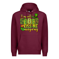 Burgundy St. Patrick's I am not irish kiss me anyway Premium Hoodie - OliviaCreatesArt