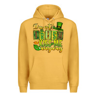 Mustard St. Patrick's I am not irish kiss me anyway Premium Hoodie - OliviaCreatesArt
