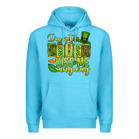 Ocean Blue St. Patrick's I am not irish kiss me anyway Premium Hoodie - OliviaCreatesArt