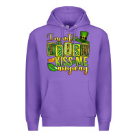 Purple St. Patrick's I am not irish kiss me anyway Premium Hoodie - OliviaCreatesArt